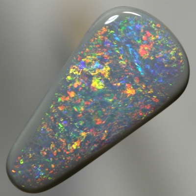 SOLID SEMI BLACK OPAL Sparkling red and orange over green and blue